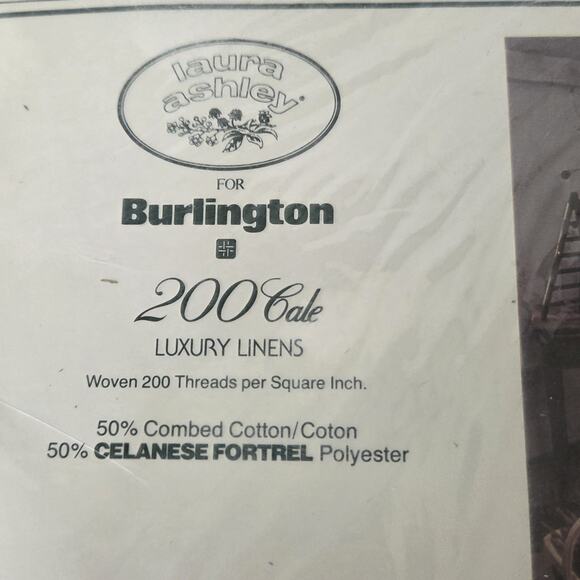 Vintage Laura Ashley Sanford Court Full Sheet Set Flat Fitted Pillowcases NOS - Picture 6 of 11